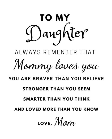 To My Daughter Quotesmommy Loves You Quotesyou Are Etsy