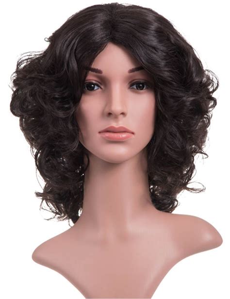 New Curly Medium Length Full Head Wig Party Synthetic Hair Tina Ebay