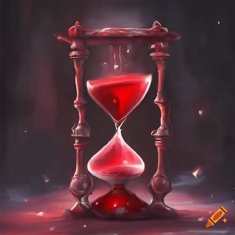 Fantasy Art Of A Dark Red Hourglass