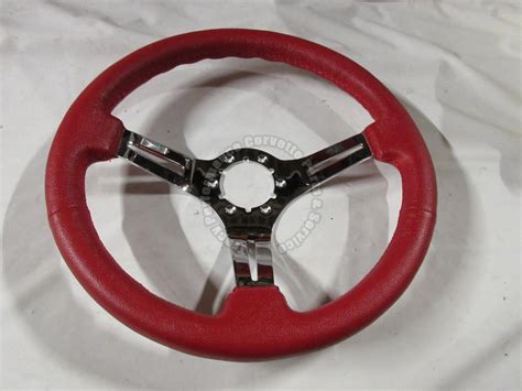 1963 1982 Corvette Steering Wheel Red Leather Chrome 14 3 Spoke