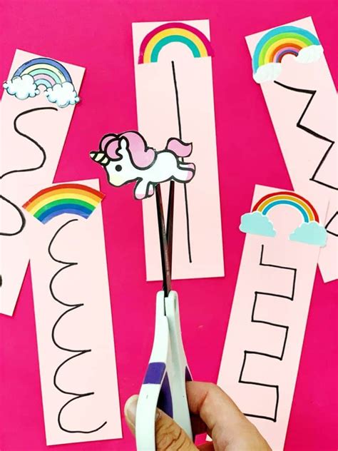 Unicorn Rainbow Scissor Cutting Activity For Kids Hello Wonderful