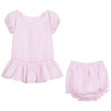 Malvi And Co Pink Gingham Dress And Knickers Childrensalon Outlet