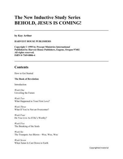 The New Inductive Study Series Behold Jesus Is Coming