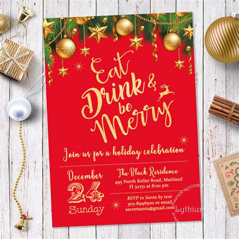 Even though students may be learning at home, they can still have fun together! Christmas Invitation, Christmas Party by Lythiumart on Zibbet