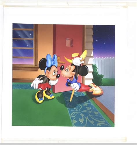 Disney Mickey Courting Minnie Mouse Disney Production Cartoon Art