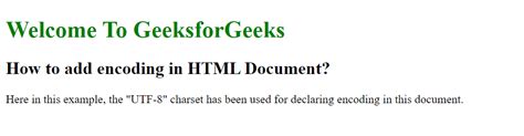 How To Fix No Character Encoding Declared At Document Level In Html Document Geeksforgeeks