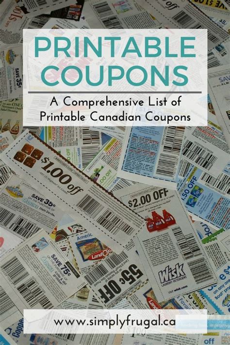 Free cash is able to be won by entering contests/sweepstakes. Printable Canadian Coupons - Simply Frugal