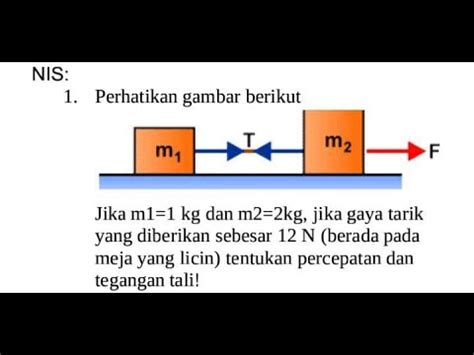 Tutorial Hukum Ii Newton Menentukan Percepatan Dan Tegangan Tali Pada Balok Yang Ditarik Fisika