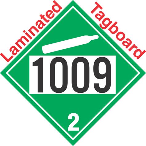 Non Flammable Gas Class 2 2 UN1009 Tagboard DOT Placard