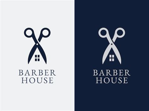 Premium Vector Barber House Logo Design Concept