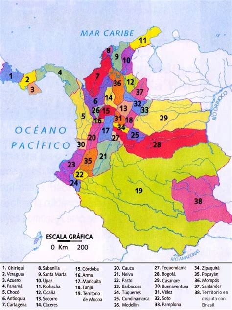 Mapa De La República De Nueva Granada 1831 1858 Mapas Mapa De