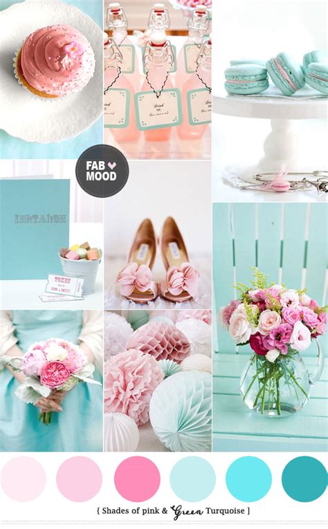 Turquoise Pink Wedding Colors Palette