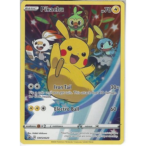 Buy online store prices on sale in stock selling Pokemon Trading Card Game SWSH020 Pikachu | Black Star Promo Card | Holo Rare - Trading Card ...
