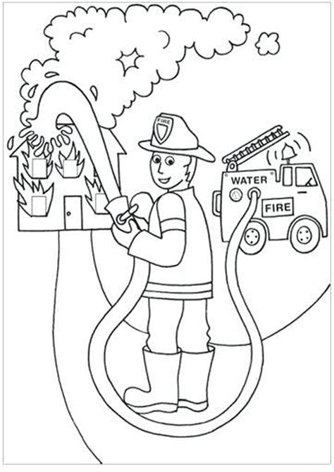 Coloring Pages Firefighter Community Helper Coloring Pages