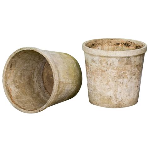 Pair of Vintage Fiber Cement Pots at 1stdibs