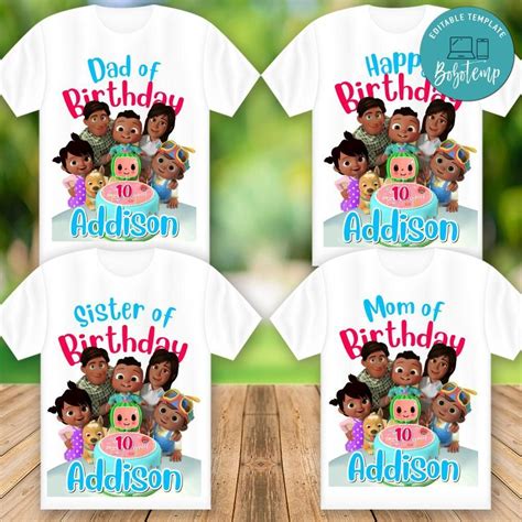Cocomelon Birthday Shirt Template Download Svg Design And Cutting File