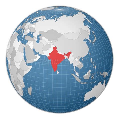 Globe Centered To India Stock Vector Illustration Of Delhi 216868597