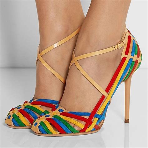 Shoespie Multi Color Strappy Dress Sandals Heels Unique High Heels