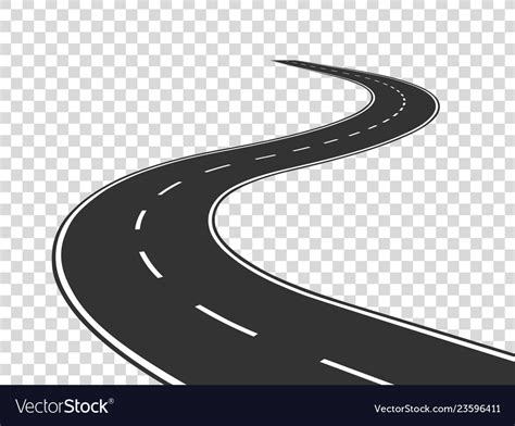 Winding Road Journey Traffic Curved Highway Vector Image