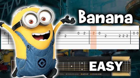 Minions Banana Song Guitar Tutorial Tab Youtube