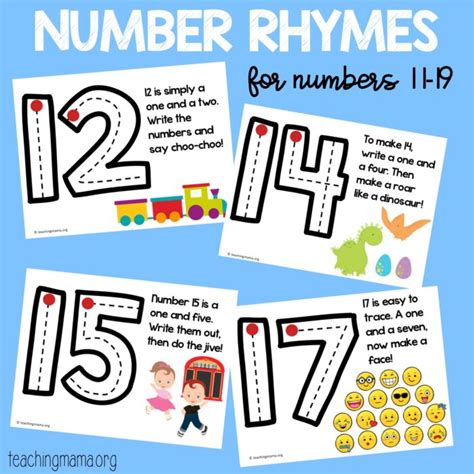 Number Formation Rhymes For 11 19