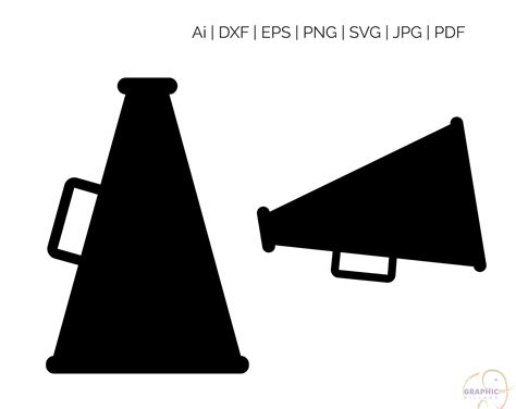 Cheer Megaphone SVG EPS. Vector Clipart Digital Silhouette | Etsy