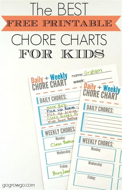 15 Chore Charts Thatll Motivate Your Kids To Help Around The House