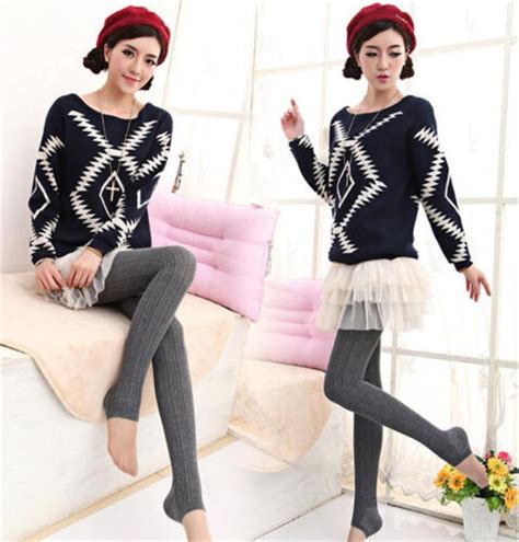 women s winter cable knit sweater tights warm stretch stockings pantyhose ebay