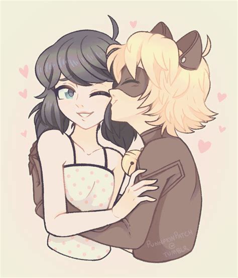 Marinette And Cat Noir Kiss Fanart Give As Many Kisses As You Want To