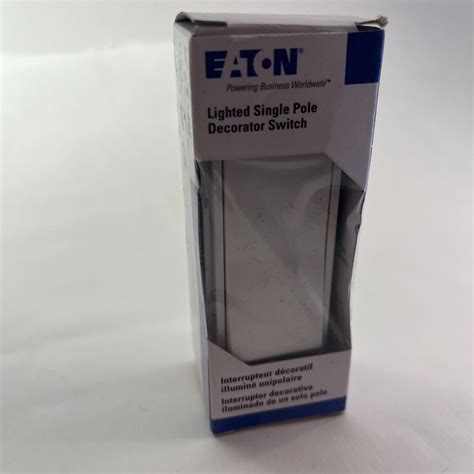 Eaton Lighted Single Pole Decorator Switch 7511w Bx Lw Ebay