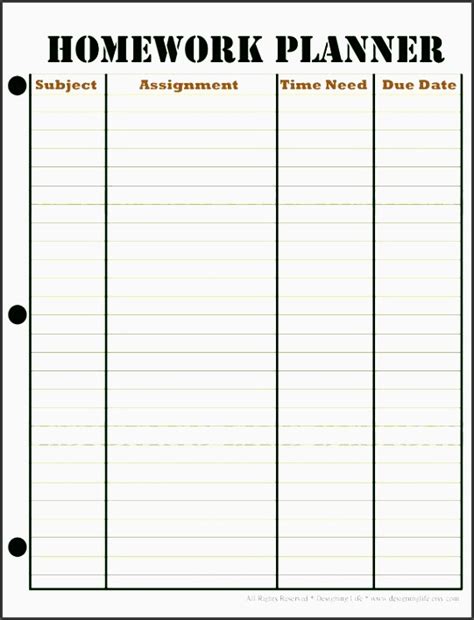 22 Homework Planner Templates Schedules Excel Pdf Formats 37