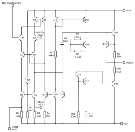 Ua741cn Operational Amplifier Pinout Datasheet And Schematic Diagram