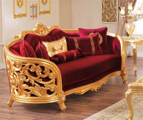 A remarkable delivery of luxury and comforta remarkable delivery of luxury and comfort is what this. Monique Victorian Ruby Red Luxury Sofa & Loveseat Set Gold ...