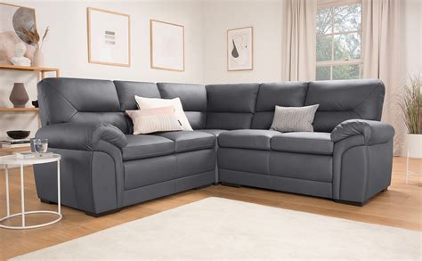 Timeless Comfort Bromley Grey Leather Corner Sofa