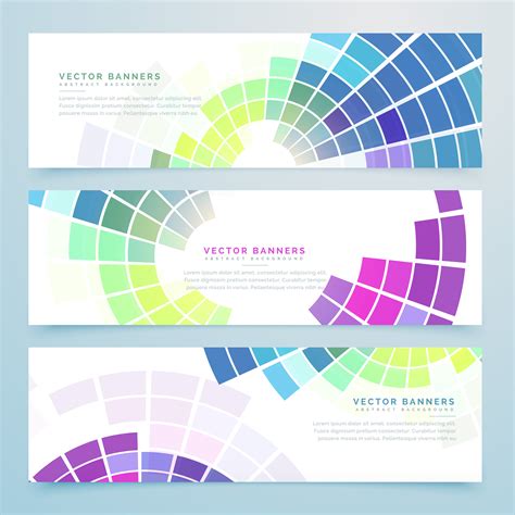 Abstract Mosaic Colorful Headers And Banners Download Free Vector Art