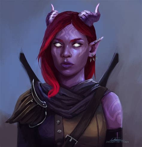 f tiefling ranger medium armor cloak dual longswords female night traveler med dungeons and