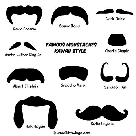 How To Draw Famous Moustaches In Rounded Smooth Kawaii Style