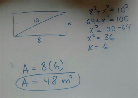 Calcula La Altura De Un Rectangulo Cuya Diagonal Mide 6 8 Cm Y La Base