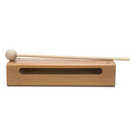 Wood Block Musical Instrument With Mallet Solid Hardwood Percussion
