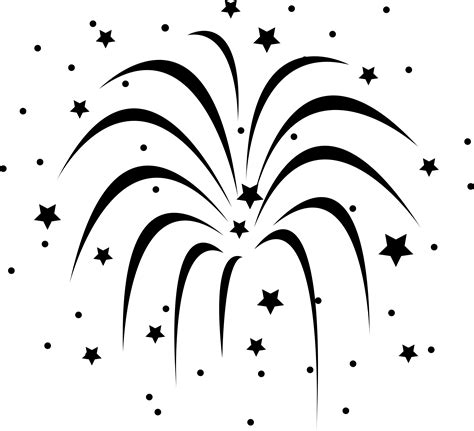 Black And White Fireworks Clipart Clip Art Library