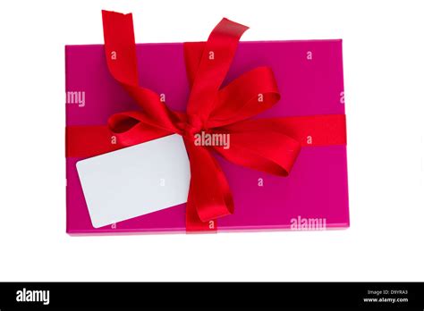 Pink T Box With Blank Card Stock Photo Alamy