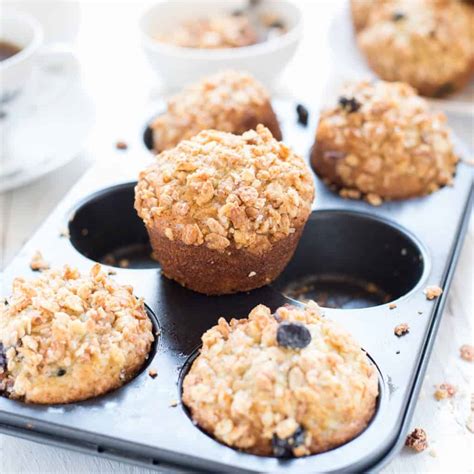 Blueberry Banana Muffin With Crunchy Granola Streusel Recipe The