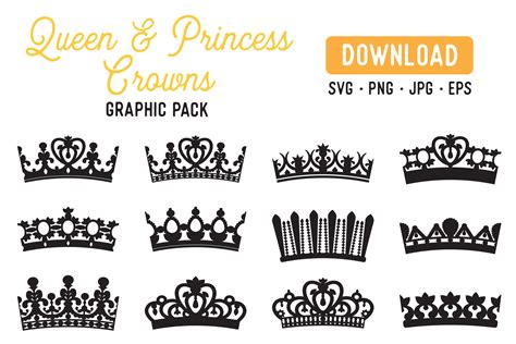 Princess Crown Queen Crown Vector Graphic Pack 295098 Illustrations