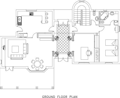Villa Ground Floor Plan Dwg Net Cad Blocks And House Plans Images And
