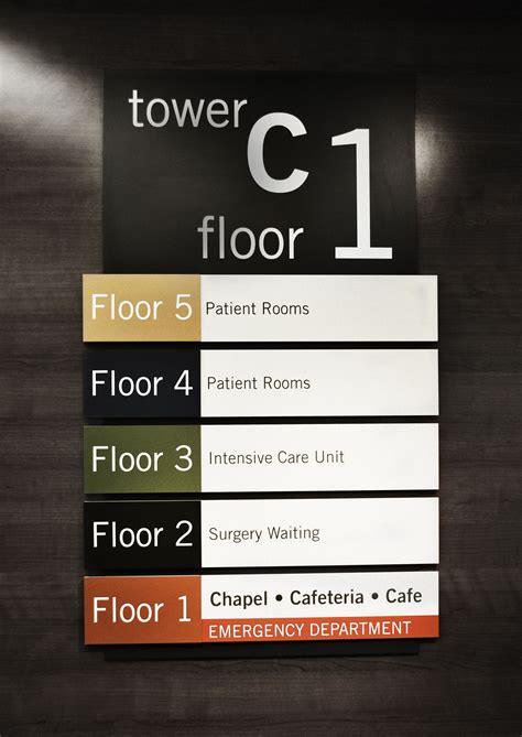 Color Coded Wayfinding Directional For Medical Facility Interior