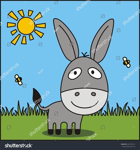 Funny Donkey Cartoon Style Stock Vector Royalty Free 267234101