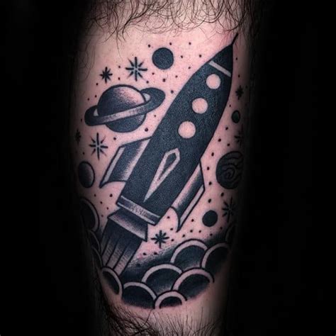 40 Spaceship Tattoo Designs For Men Outer Space Ink Ideas