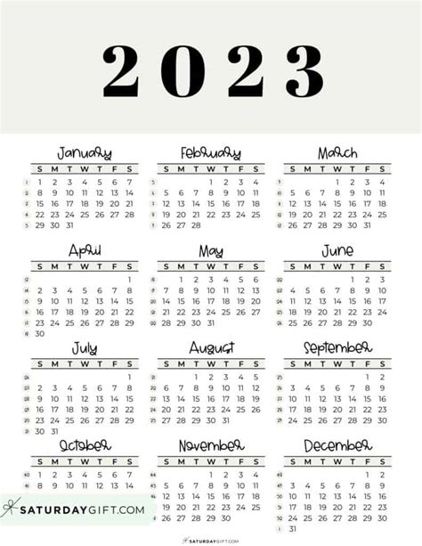 2023 One Page Calendar Free Mobila Bucatarie 2023