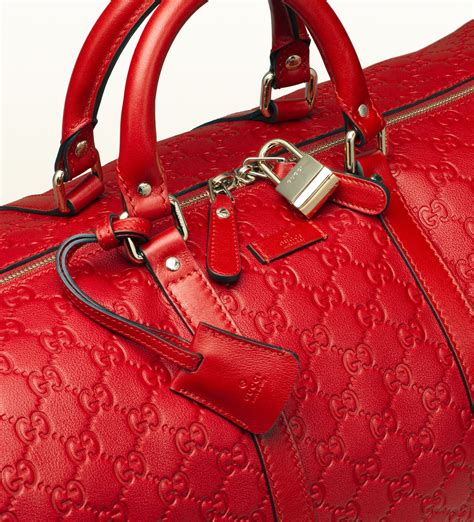 Gucci Red Leather Tote Purse