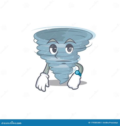 Mascot Design Of Tornado Showing Waiting Gesture Stock Vector